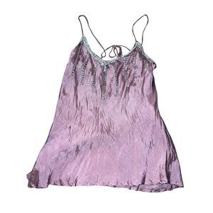 Roberta Freymann silk pink tank top size s Sleeveless Vneck Coastal Cottagecore